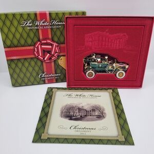 2012 White House Christmas Ornament  1909 White Steamer 24k Gold Finish Taft 3D
